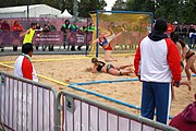 Deutsch: Beachhandball bei den Olympischen Jugendspielen 2018; Tag 5, 10. November 2018; Mädchen, Hauptrunde - Ungarn-Paraguay 2:0 English: Beach handball at the 2018 Summer Youth Olympics at 11 October 2018 – Girls Main Round – Hungary-Paraguay 2:0