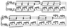 A theme in B major, used as the subject of eight variations that make up the second half of the fantasy