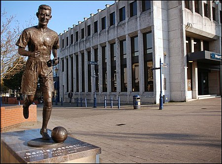 Bertie Peacock statue, Coleraine - geograph.org.uk - 594512.jpg