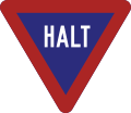 Westdeutsche Haltschild-Version, hergestellt von 1953 bis 1956