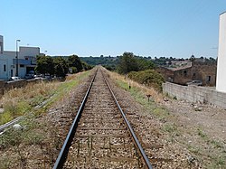 Binari in uscita stazione di Tricase (LE).jpg