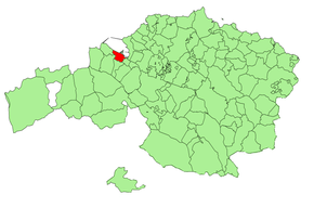 Localização do município de Santurce na Biscaia
