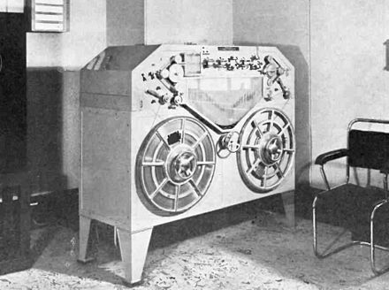 Marconi-Stille steel tape recorder at BBC studios, London, 1937