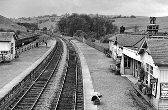 View NW, towards Skipton; ex-Midland Leeds - Ilkley - Skipton line in 1961 Bolton Abbey 2 Station 1845484 070f40dd.jpg