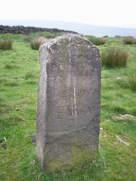 File:Boundary stone on Deanhead Moor - geograph.org.uk - 450626.jpg