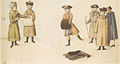 Gutar frå Riga på 1700-talet, i vinterklede med muffer.