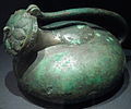 Korean vessel, 6th century CE, showing green patina due to copper content