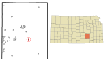 Butler County Kansas Incorporated and Unincorporated areas Leon Highlighted.svg