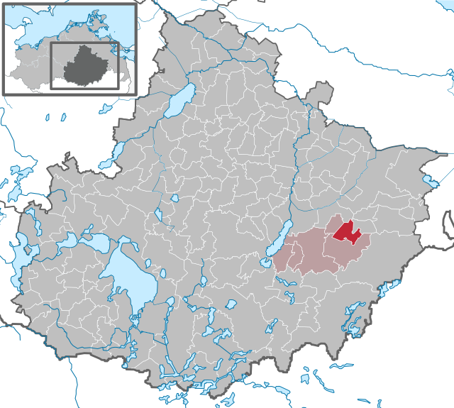 Läget för kommunen Cölpin i Landkreis Mecklenburgische Seenplatte