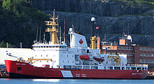 CCGS Henry Larsen in St. John's Harbour, where Canadian Coast Guard vessels use St. John's as a home port.