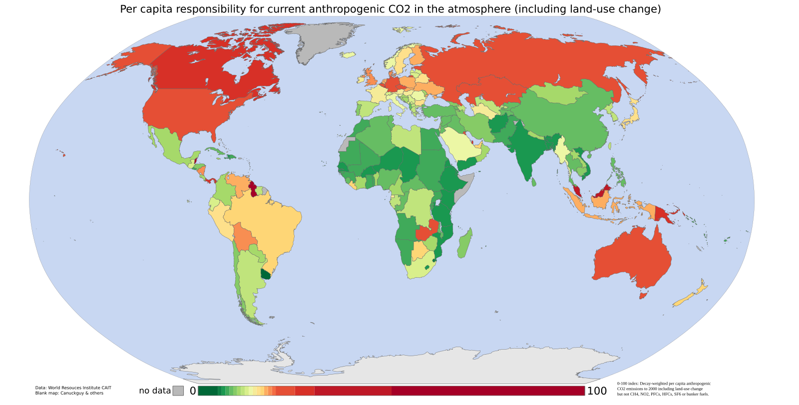 Карта выброса co2