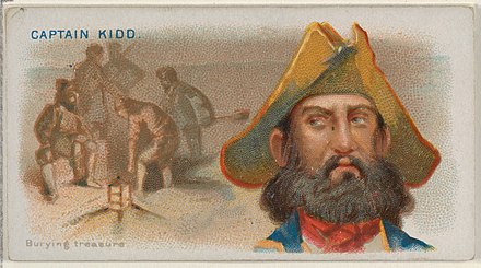 Captain Kidd, Burying Treasure, from the Pirates of the Spanish Main series (N19) for Allen & Ginter Cigarettes MET DP835020.