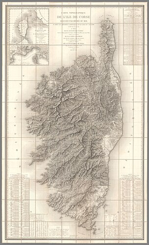 Topographic maps of Corsica