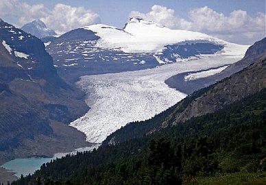 Saskatchewan Glacier with Castleguard Mountain from Parker Ridge