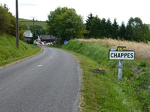 Chappes (Ardennes) city limit sign.JPG