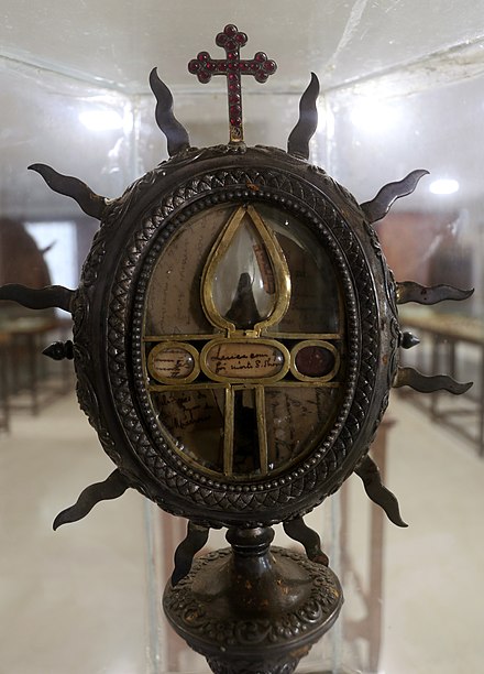 The reliquary of the spear which killed St. Thomas, in Chennai, India