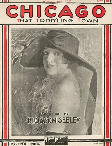 Sheet music for "Chicago" featuring Blossom Seeley (1922)