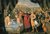 La mort de Jan Karol Chodkiewicz après la Bataille de Khotin (1621) conservé au château Kozłówka.