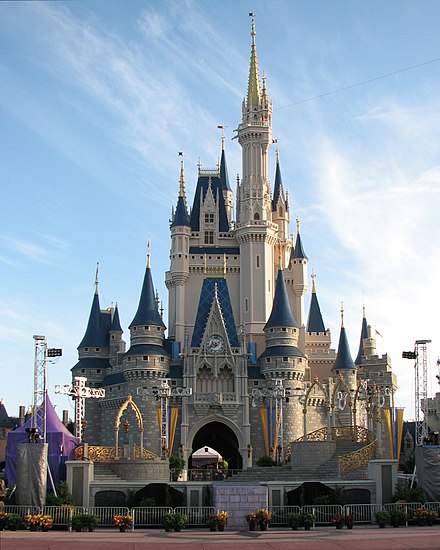 The iconic Cinderella Castle in the Magic Kingdom park at Walt Disney World.