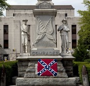 Confederate flag made out of flowers at the Confederate Statue in Jasper, Alabama LCCN2010640149