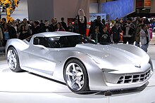 50th Anniversary Chevrolet Corvette Stingray Concept at the 2009 Chicago Auto Show. Corvette Stingray 2009 Concept (3297983493).jpg