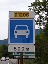 M10a Numéro d'une route ou d’une autoroute (D1206)