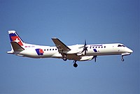 Crossair Saab 2000; HB-IZG@ZRH;08.02.1997 (6169448356).jpg