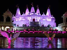 BAPS Shri Swaminarayan Mandir Atlanta illumination with color mixing LED fixtures DSC09917 BAPS Temple - E view by Volkan Yuksel.jpg