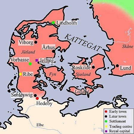 Map of Viking Denmark with Hedeby. Denmark vikings 3.jpg