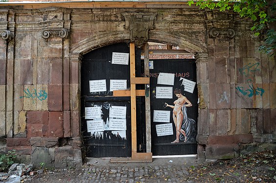 Doors at former artist's house in Weimar, Germany