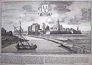 Drawing of the Purmerend skyline from 1674