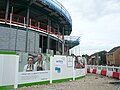 The construction of a new Waitrose store on Well Road, East Cowes, Isle of Wight. Construction started in about May 2010 due to be completed by the Autumn. It is seen towards the end of July 2010.