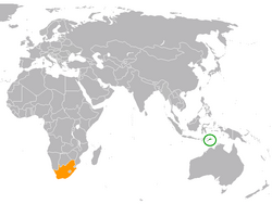 Lage von Osttimor und Südafrika
