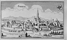 Ensisheim auf einem Stich von Mathäus Merian (1663)