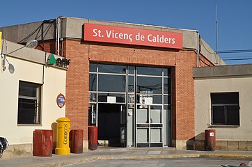 Entrada de la Estación de Sant Vicenç de Calders.