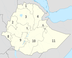 Ethiopia, administrative divisions - Nmbrs - monochrome.svg