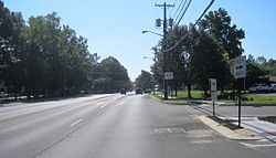 Looking south along CR 541 approaching Skeet Road