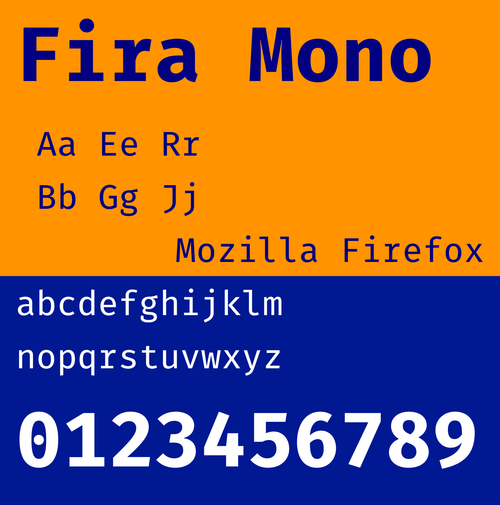 Fira Mono font specimen.png