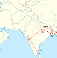 Cholera dissemination across the Indian subcontinent 1817-1818