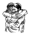 Picture "forgiveness", depicts the reconcilement of a Jew and an Arab Palestinian.