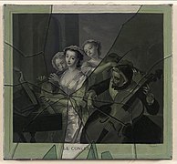 Франсоа-Ксавие Виспре „доизрисува“ около 1760 г. гравюра на Филип Мерсие, покривайки я със стъклена рамка.