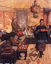 An illustration of an opium den on the cover of Le Petit Journal, July 5, 1903 French opium den.jpg