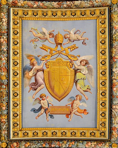 Фреска с изображением герба папы римского Пия VII