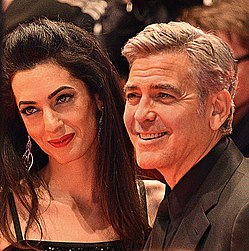 Клуни и Аламуддин на Берлинском фестивале, 2016 год.