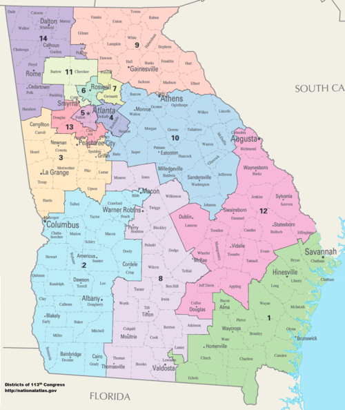 Georgia's congressional districts since 2013