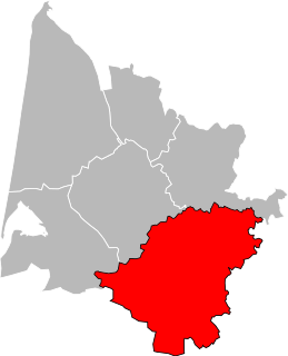 Location of Langon in Gironde