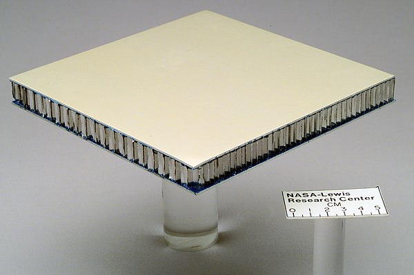 Composite sandwich structure panel used for testing at NASA