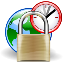 Gnome globe current event plus Padlock.svg