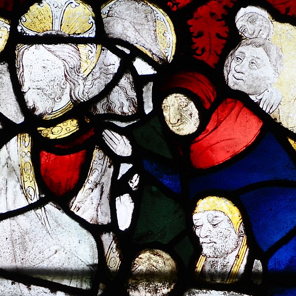 Medieval stained glass windows at Great Malvern Priory