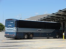 A Greyhound bus parked at the
Salt Lake City Intermodal Hub Greyhound bus at the Salt Lake City Intermodal Hub.JPG